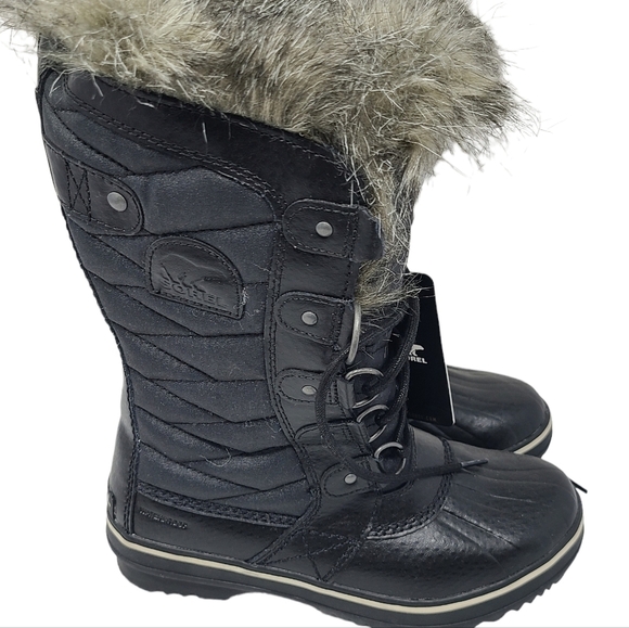 SOREL Tofino II' Faux Fur Lined Waterproof Boot Black Women’s Size 6.5 FLAWED - Picture 7 of 11